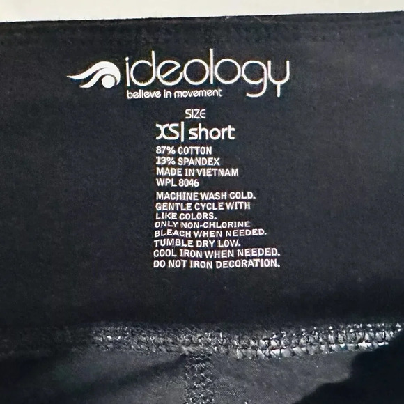 IDEALOGY Women Stretchy Activewear Black Legging Pants Size Extra Small Short - Picture 9 of 9